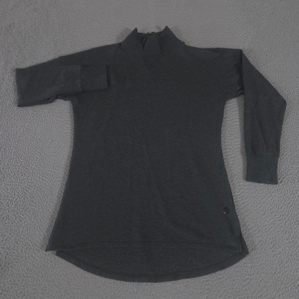 L.L.Bean Pullover Womens M Charcoal SoftFlex Mockneck Modal Blend Stretch Tunic